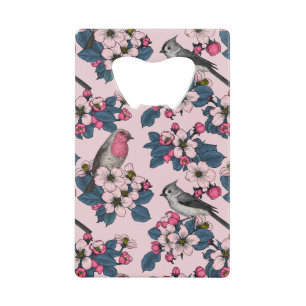 Birds and Blossoms on pink