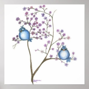 Birds and Blossoms (Small poster) Poster