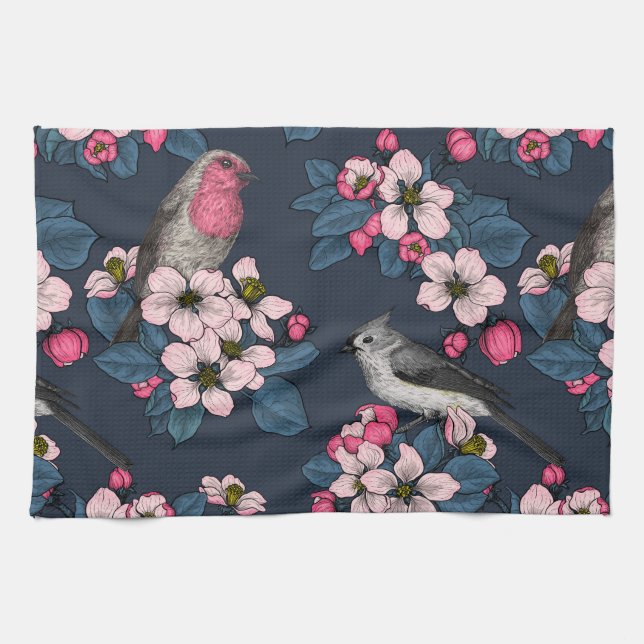 Birds and Blossoms Tea Towel (Horizontal)