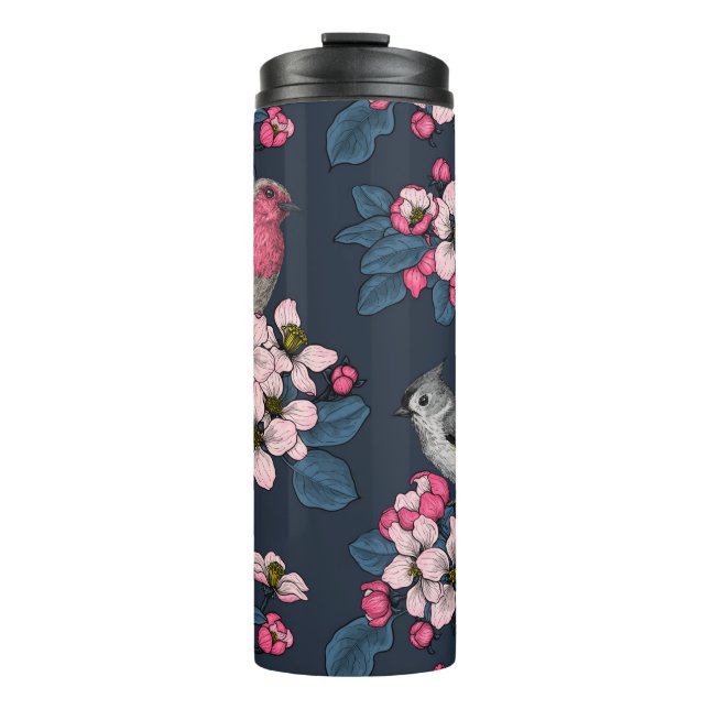 Birds and Blossoms Thermal Tumbler (Front)