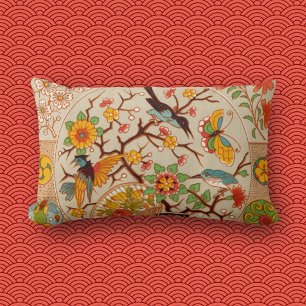 Birds and Butterflies Lumbar Pillow