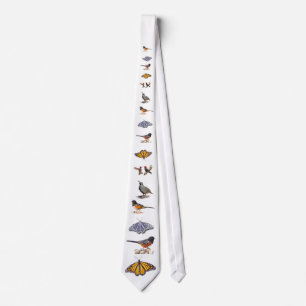 BIRDS AND BUTTERFLIES TIE