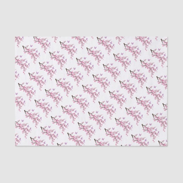 Birds and Cherry Blossoms Tissue Paper (Front)