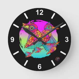 Birds and colour round clock