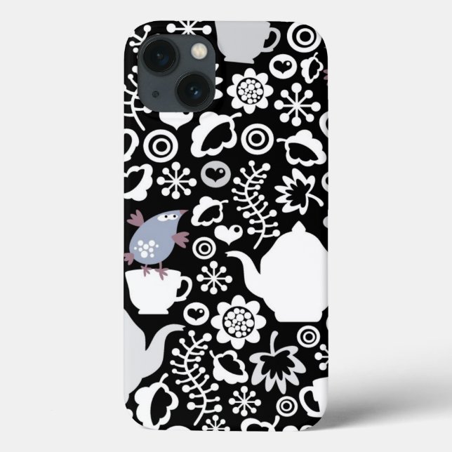 Birds and cups pattern Case-Mate iPhone case (Back)