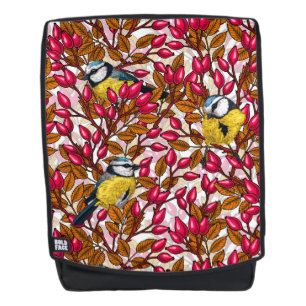 Birds and dog rose hips backpack