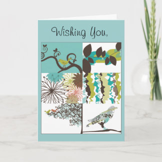Birds and Floral Greeting Card