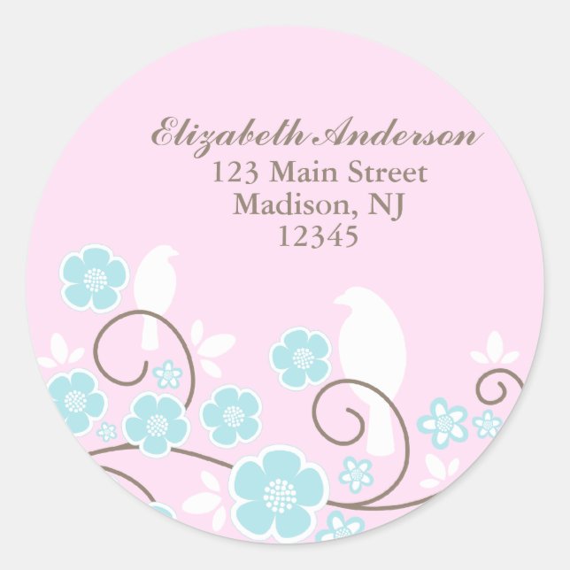 Birds and Flowers Address Labels (Front)