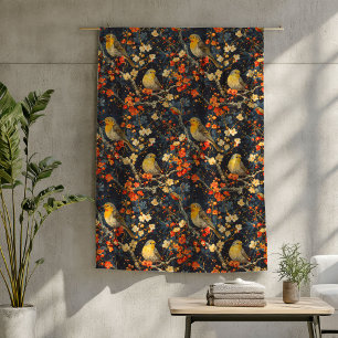 Birds and Flowers Blanket for Cosy Fall Nights