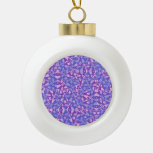 Birds And Flowers Ceramic Ball Christmas Ornament