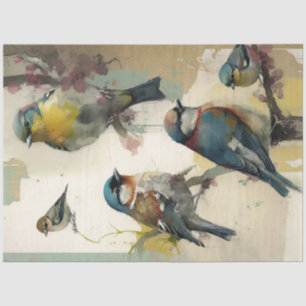 Birds and Flowers Ephemera Design Series #16 Tissue Paper