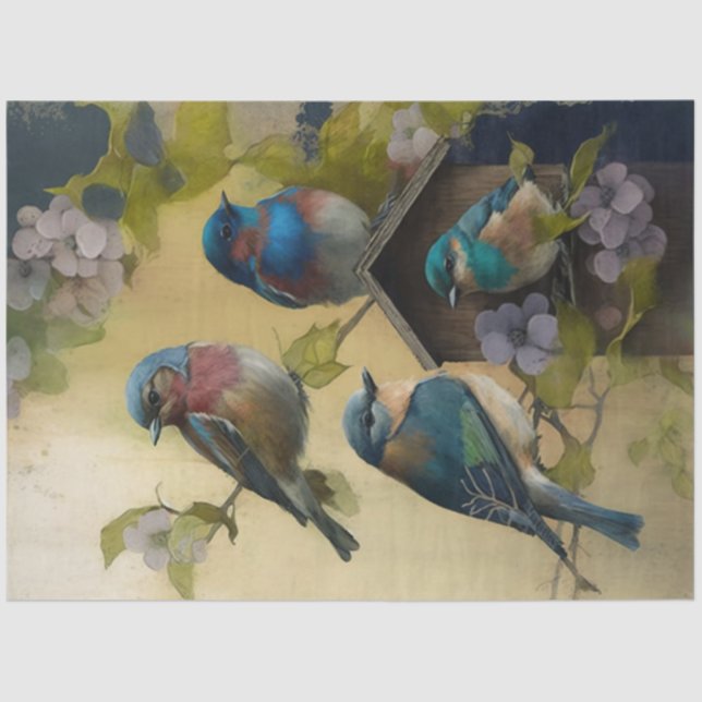 Birds and Flowers Ephemera Design Series #7 Tissue Paper (Front)