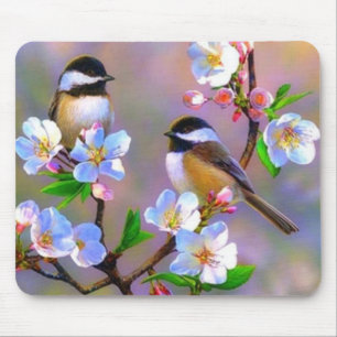 Birds and Flowers Fine Art Mouse Pad