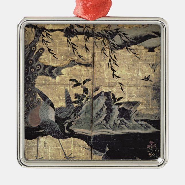 Birds and Flowers of the Four Seasons Metal Tree Decoration (Front)