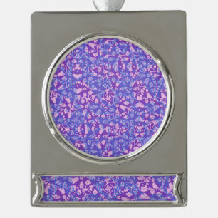 Birds And Flowers Silver Plated Banner Ornament