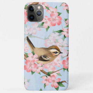 Birds and flowers. Spring gardern pattern iPhone 11 Pro Max Case