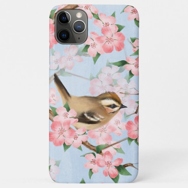 Birds and flowers. Spring gardern pattern Case-Mate iPhone Case (Back)