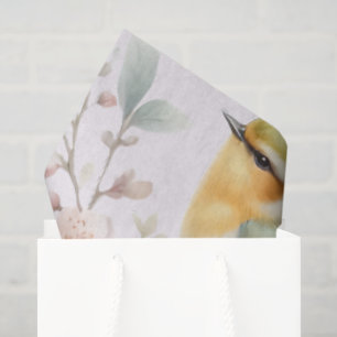 Birds and flowers tissue paper