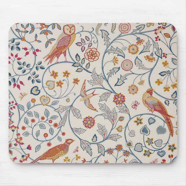 Birds and Flowers, William Morris Mouse Pad (Front)