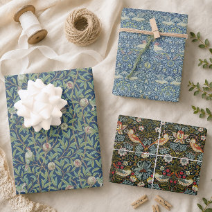 Birds and Fruits Vintage William Morris Patterns Wrapping Paper Sheet