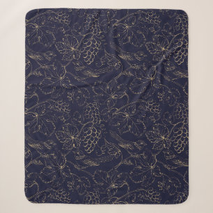 Birds And Grapes Sherpa Blanket
