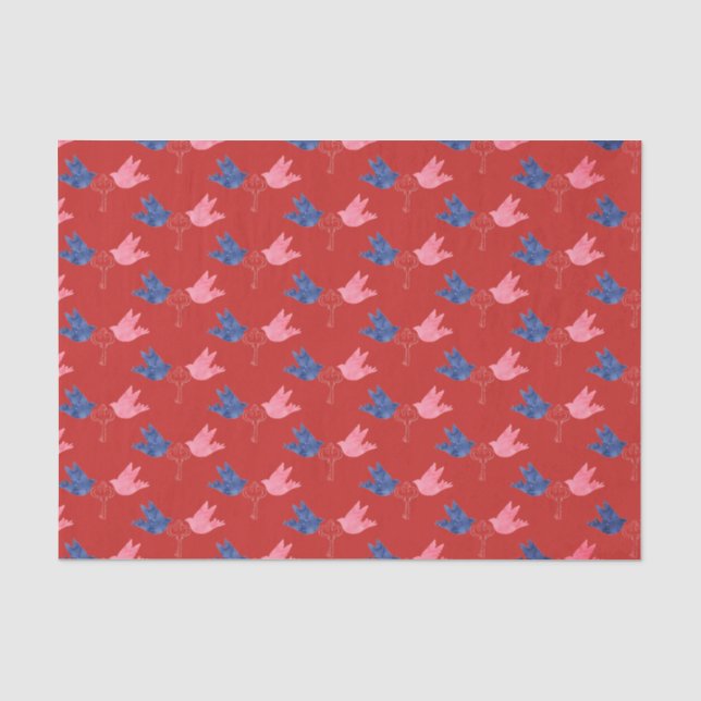 Birds And Keys Tissue Paper (Front)