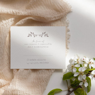 Birds and leaves, romantic ecru Response Card