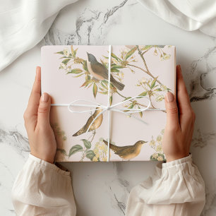Birds and leaves, romantic wedding  wrapping paper sheet