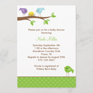 Birds and Nest Baby Shower Invitation