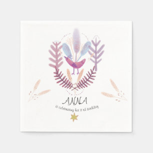 birds and plants kids napkin