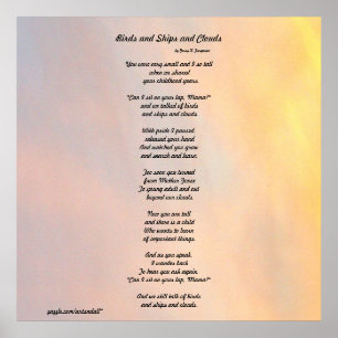 "BIRDS AND SHIPS AND CLOUDS FAMILY POEM POSTER"  POSTER