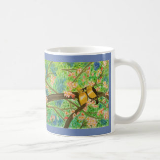Birds and Spring Blossoms Watercolor Coffee Mug