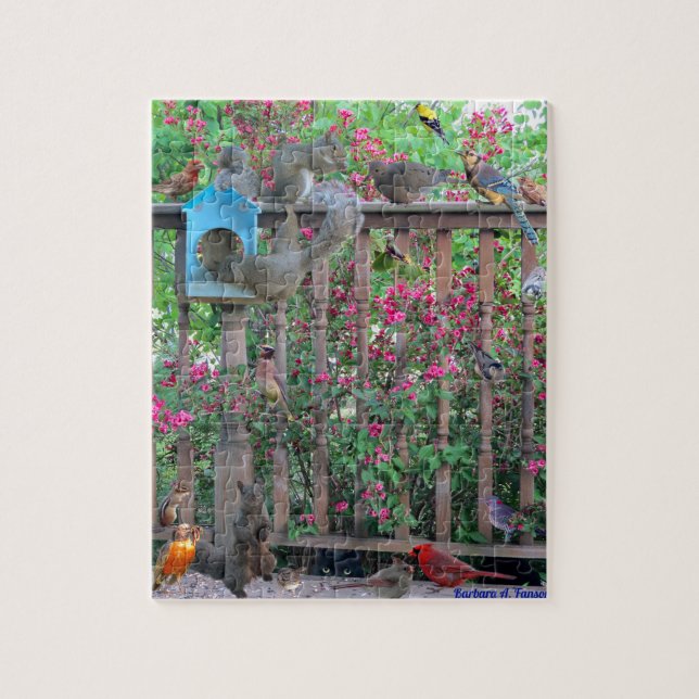 Birds and Squirrels at Feeder Puzzle (Vertical)