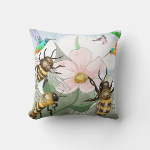 Birds and the Bees Throw Pillow