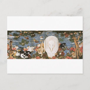 Birds, Animals, and Flowering Plants in Imaginary Postcard