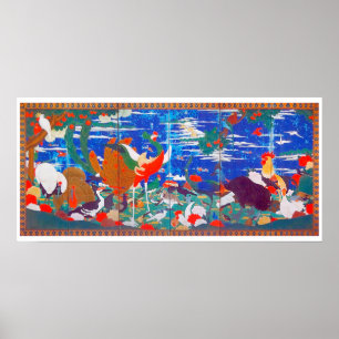 Birds, Animals, and Flowering Plants(Left) Jakuchū Poster