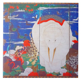 Birds, Animals, and Flowering Plants(Right)Jakuchu Ceramic Tile
