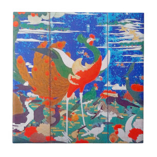 Birds, Animals, & Flowering Plants (Left) Jakuchū Ceramic Tile
