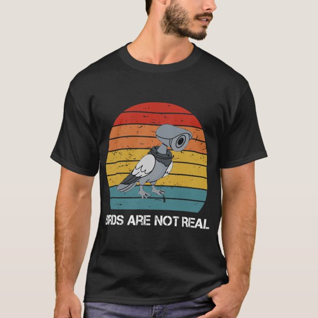 Birds Are not Real Retro Funny Conspiracy Birds Ar T-Shirt (Front)