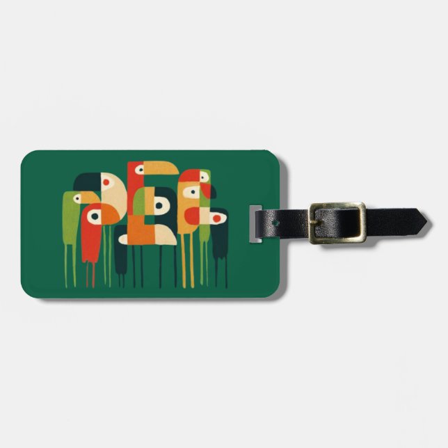 birds art luggage tag (Front Horizontal)