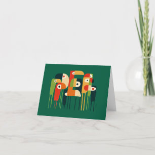birds art thank you card