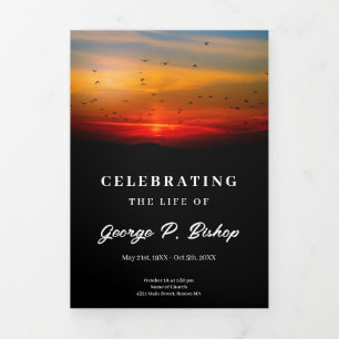 Birds at Dawn 2 Photo Funeral Tri-Fold Programme