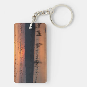 Birds at sunrise key ring