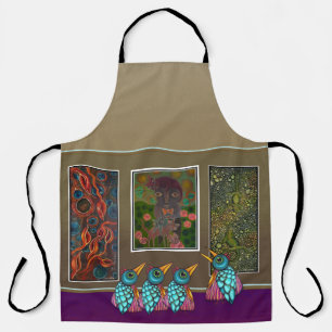 Birds At the Gallery All-Over Print Apron