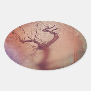 Birds before the storm oval sticker