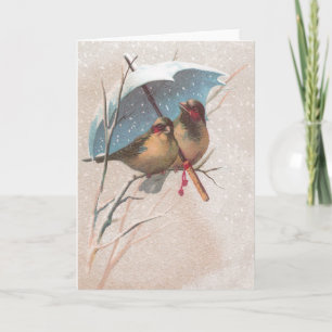 Birds Beneath Blue Umbrella Card