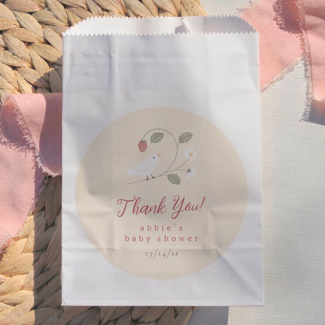 Birds & Berries Nesting Party Girl Baby Shower Favour Bag (Creator Uploaded)
