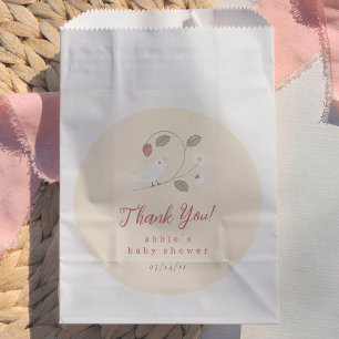 Birds & Berries Nesting Party Girl Baby Shower Favour Bag