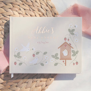 Birds & Berries Nesting Party Girl Baby Shower Guest Book
