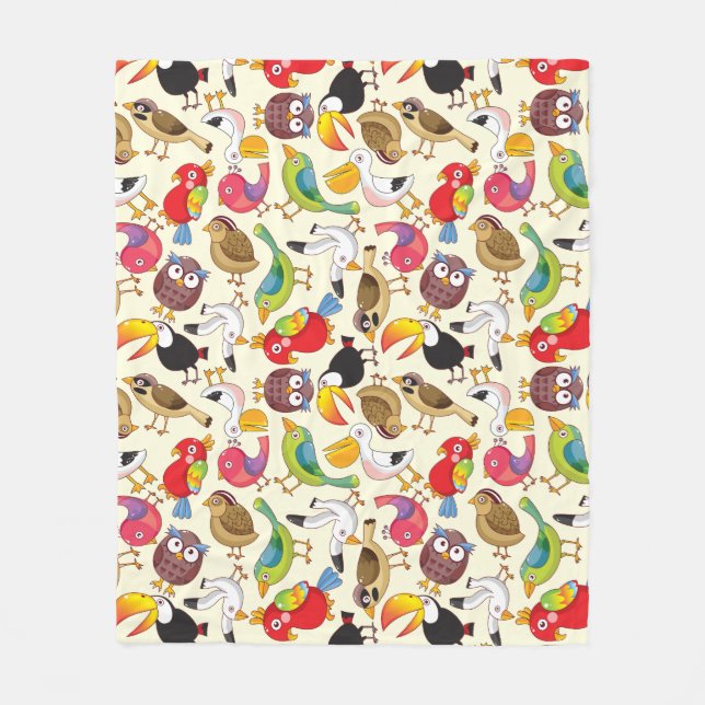 Birds, Birds & More Birds Fleece Blanket (Front)